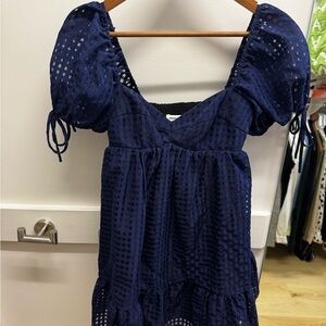 Elegant Navy Blue Women's Top